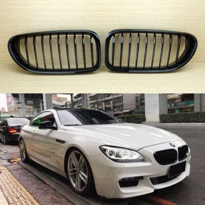 For BMW 6-Series F06 F12 F13 Gloss Black Front Grille 2012-17 650i 640i M6 - Image 1 of 4