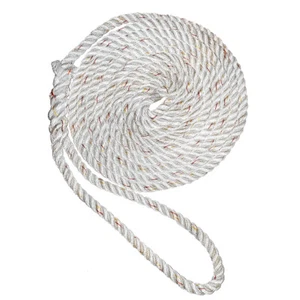 NEW ENGLAND ROPE 5/8" X 25' NYLON 3 STRAND DOCK LINE WHITE - Picture 1 of 1