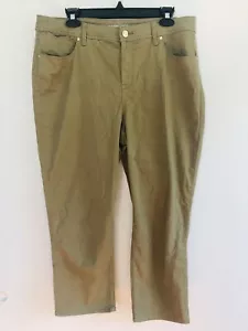 Chicos The Platinum Crop Jeans Size 2 (US 12) Green / Brown Stretch - Picture 1 of 11