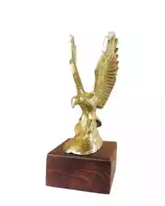 Statua Aquila Alluminio Showpiece Statuetta Desktop Home Office Decorazione Tavolo 9,5 pollici - Foto 1 di 3
