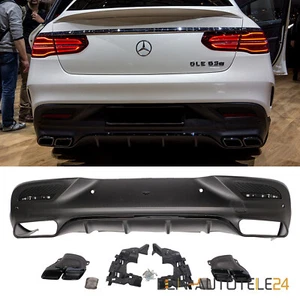 Difusor trasero tubo de escape para Mercedes GLE COUPE C292 NEGRO 63 AMG óptica paquete nocturno - Imagen 1 de 6