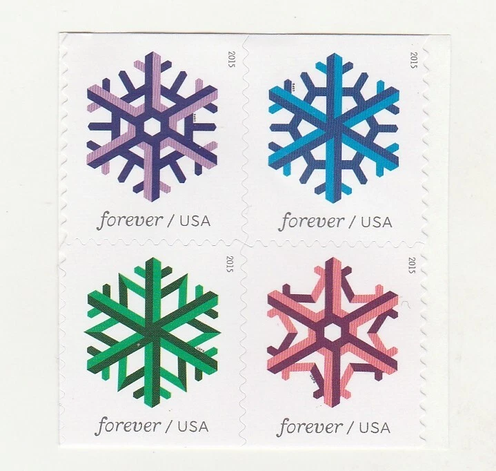 Scott 5031 - 5034 US  GEOMETRIC SNOWFLAKE  Block of 4 Booklet Free Ship M/NH O/G - Image 1 of 1