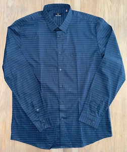 NWOT Men's Allen Solly Navy Blue Button Up Modern Slim Fit Shirt Size 44 - Picture 1 of 2