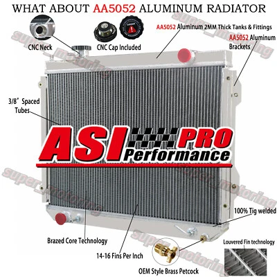 3-Row Core Aluminum Radiator Fits 1995-2004 2003 Toyota Tacoma 2.4L 2.7L 3.4L V6 - Image 1 of 4