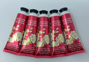 5 BATH & BODY WORKS JAPANESE CHERRY BLOSSOM HAND CREAM LOTION SHEA BUTTER TRAVEL - Picture 1 of 7