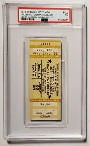 1973 Telecast Joe FRAZIER George FOREMAN PSA 7  Full Ticket 'Down Goes Frazier'  - Picture 1 of 3