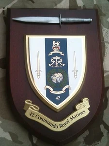 42 Commando Royal Marines con placa de pared del ejército militar modelo de peltre - Imagen 1 de 1