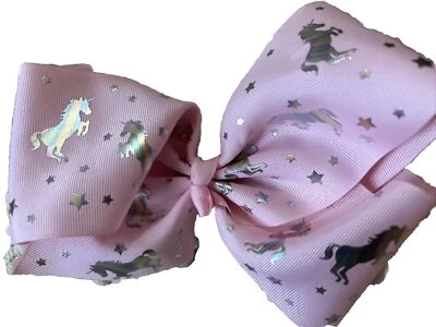 Cinta metálica unicornio rosa moño pasadores accesorios para el cabello pinza para el cabello 1 pieza Foto 1 de 4