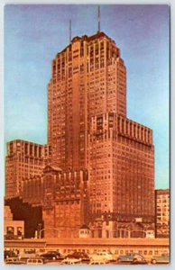 CONSTRUCCIÓN DE ÓPERA CÍVICA AÑOS 50 42 PISOS AUTOS CLÁSICOS CHICAGO ILLINOIS IL POSTAL - Imagen 1 de 2