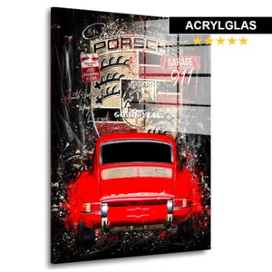 Acrylglas Bild Wandbild Porsche 911 Pop Art Oldtimer Auto Bilder Poster - Bild 1 von 7