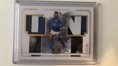 2019-20 Panini soccer Impeccable Kelechi Iheanacho 10/10 Jersey Leicester City - Image 1 of 2