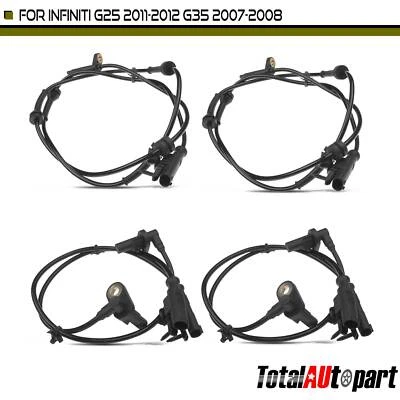 4x Sensor de velocidad de rueda ABS para Infiniti G25 2011-2012 G35 G37 tracción trasera delantera y trasera Foto 1 de 4
