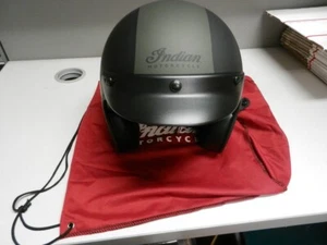 Nuevo de Lote Antiguo Indian Motorcycle XL Mate Gn/Negro Rayas Retro Cara Abierta Casco 286280809 - Imagen 1 de 19