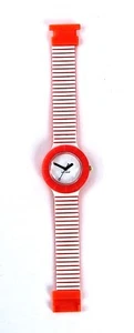 Wristwatch Hip Hop Hero Silicon White and Orange Stripes Orologio da Polso - Foto 1 di 12