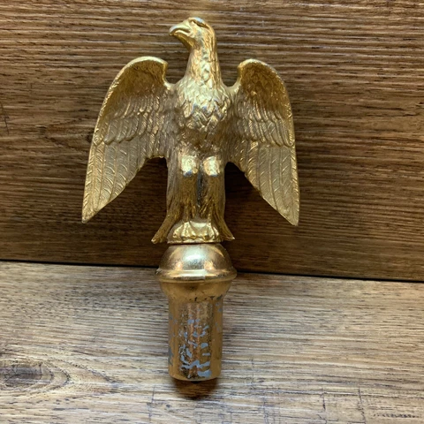 Vintage 5”  Wingspan Brass Eagle Flag Pole Topper   Used See Pics Cover