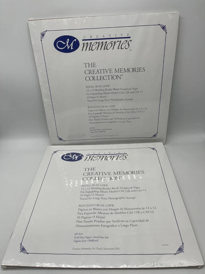 TWO Creative Memories 12x12 Wedding Border Scrapbook Pages RCM-12WB 10 Sheets - Image 1 of 4