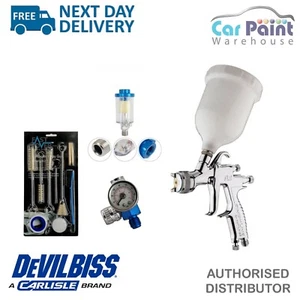 Devilbiss FLG-5 Spray Gun 1.3mm Gun + FMTSGC13 Cleaning Kit + GAUGE + FILTER - Picture 1 of 9