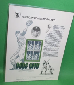 Panel de estampillas conmemorativas estadounidenses de Babe Ruth USPS 193 6 de julio de 1983 béisbol - Imagen 1 de 5