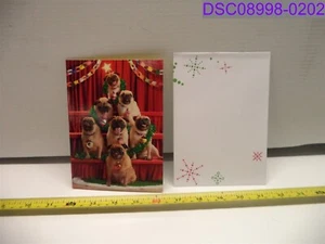 Qty = 4: Avanti Pug Christmas Tree Christmas Greeting Card with Envelope - Picture 1 of 4