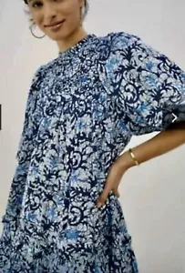 Anthropologie Love the Label Andrea Blue Puff Sleeve Mini Dress sz XS - Picture 1 of 9