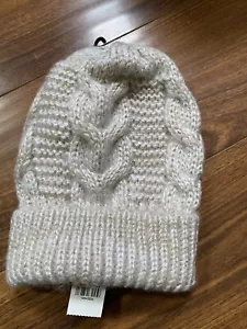 Acogedor gorro plegable metálico dorado blanco Express para mujer NUEVOS ETIQUETAS clima frío - Imagen 1 de 4