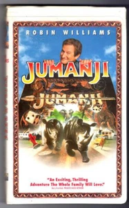 VHS TAPE 1995 JUMANJI - ROBIN WILLIAMS-BONNIE HUNT-KIRSTEN DUNST CLAM SHELL CASE - Picture 1 of 2