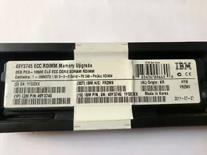 IBM RAM 2GB PC3-10600 CL9 ECC DDR3 SDRAM RDIMM 256MX72 1.5V 1Rx4 49Y3745 47J0155 - Picture 1 of 1