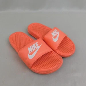 Nike Women's Benassi Just Do It Logo Slide Sandals Size 8 Sunset Orange #7832 - Picture 1 of 7