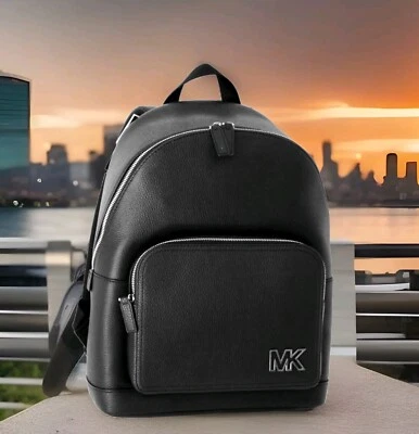 MICHAEL KORS TASCHE BACKPACK RUCKSACK COOPER LEDER BLACK SCHWARZ SILBER NEU - Bild 1 von 4