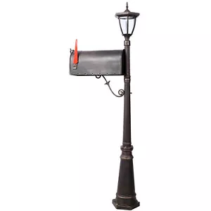 Mailbox/Post Light Combination Kit ,Post with Mailbox,Fluted Base, Decorative - Picture 1 of 12