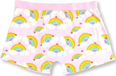Средний 32-34 смешной розовый боксера трусы для мужчин День святого Валентина Rainbow нижнее белье - Изображение 1 из 4