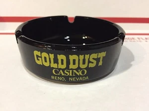 Cenicero de Vidrio Vintage POLVO DORADO Casino RENO Nevada - Buen Estado - Imagen 1 de 6