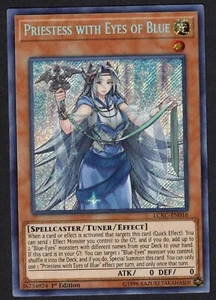 Yugioh Priestess with Eyes of Blue LCKC-EN016 Secret Rare 1st Ed - VLP - Picture 1 of 2