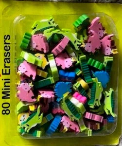 MINI ERASERS ANIMALS 80 PIECES ASSORTED DESIGNS KIDS PARTY FAVOURS ARTS & CRAFTS - Picture 1 of 2
