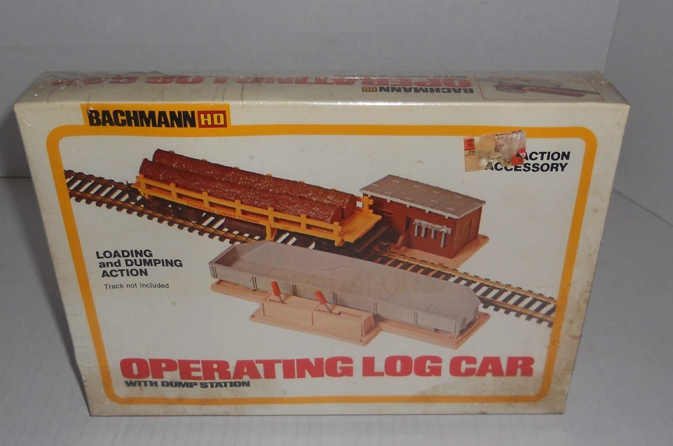 BACHMAN Operating Log Car With Dump Station HO Scale 1427 NEW  - Image 1 of 1