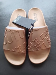 Authantic Versace Couture GOLD logo mens flip-flops size EVRO 42 - Picture 1 of 1