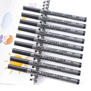 9Pcs/Set Writing/Painting/Sketch Sketch Pens Black Ink Drawing Pens Office - Picture 1 of 12