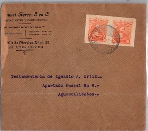 MEXICO 1916 POSTAL TRIMMED COVER ADDR AGUASCALIENTES CANC - Picture 1 of 2