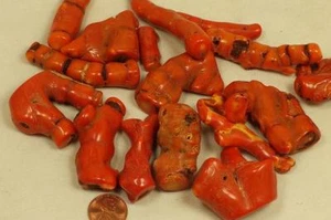 1/2 Pfund gefärbte rot/orange Meereskorallenzweige/10mm-70mm Länge/(T768-w8) - Bild 1 von 2