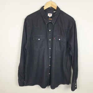 Levis Pearl Snap Jeanshemd Herren XXL 2XL Schwarz Western Langarm Cowboy - Bild 1 von 12