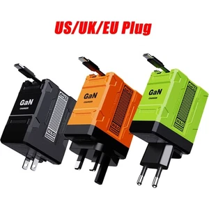 2 in 1 Gan Charger(Type C/L), 20W Compatible Fast, Retractable Wall NEW - Picture 1 of 24