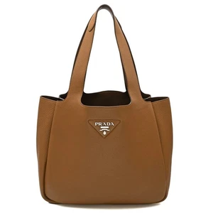 Prada Vittero Dyno Soft Leather Tote Bag Metal Logo 1Bg - Picture 1 of 8