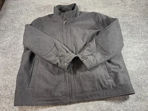 London Fog Men's Jacket Size 4X Charcoal Gray Wool Double Front Zipper Jacket - Picture 1 of 10