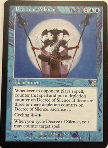 Decree of Silence Scourge PLD Blue Rare MAGIC THE GATHERING MTG CARD - Picture 1 of 2