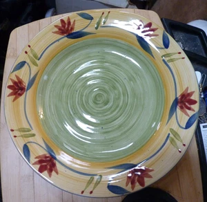 Pier 1 Elizabeth Ceramic Dinner Charger Plate 11.5 inches Handpainted - Picture 1 of 4