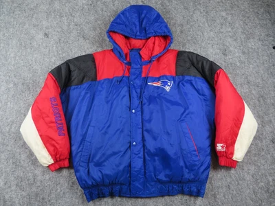 Chaqueta de iniciación vintage de los New England Patriots para hombre grande azul bloque de color NFL edredón Foto 1 de 4