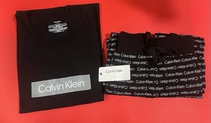 New Calvin Klein Womens Short Sleeve 2 PC Pajama Set Medium & Nightshirt Large - Picture 1 of 12