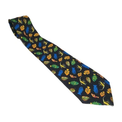 Vintage ADDICTION Tropical Saltwater Reef Fish Bright Colorful Neck Tie - Image 1 of 4