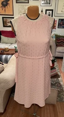 Vestido plisado sin mangas Juicy Couture para mujer talla L elástico oro rosa ojo de cerradura Foto 1 de 4