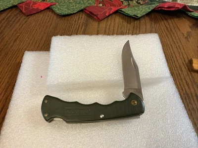Cuchillo plegable Buck EE. UU., #422 Forest Green Bucklite años 70, estado usado Foto 1 de 4